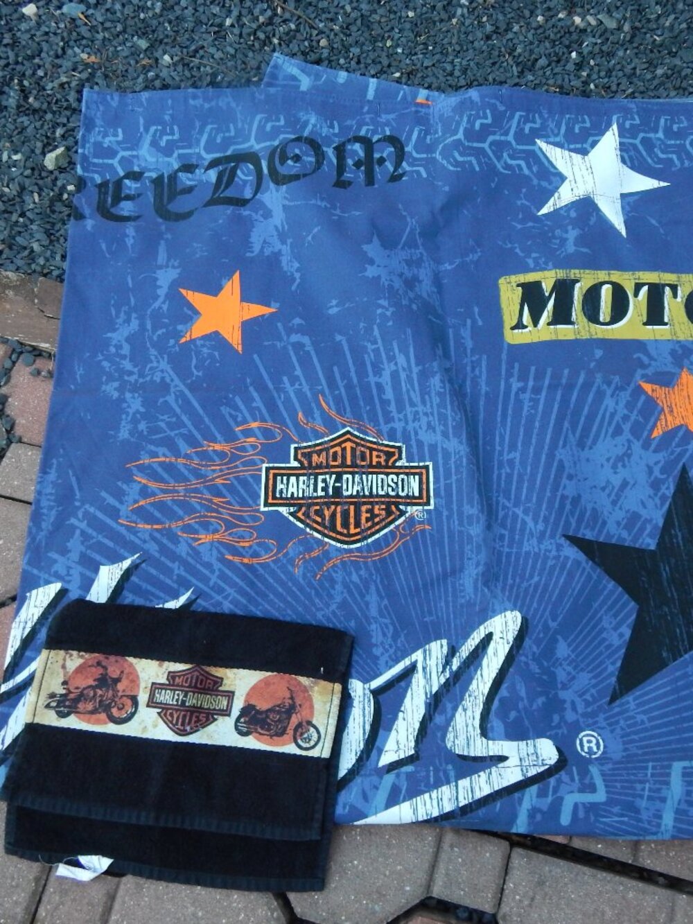 Harley Davidson Shower Curtain & Hand Towel